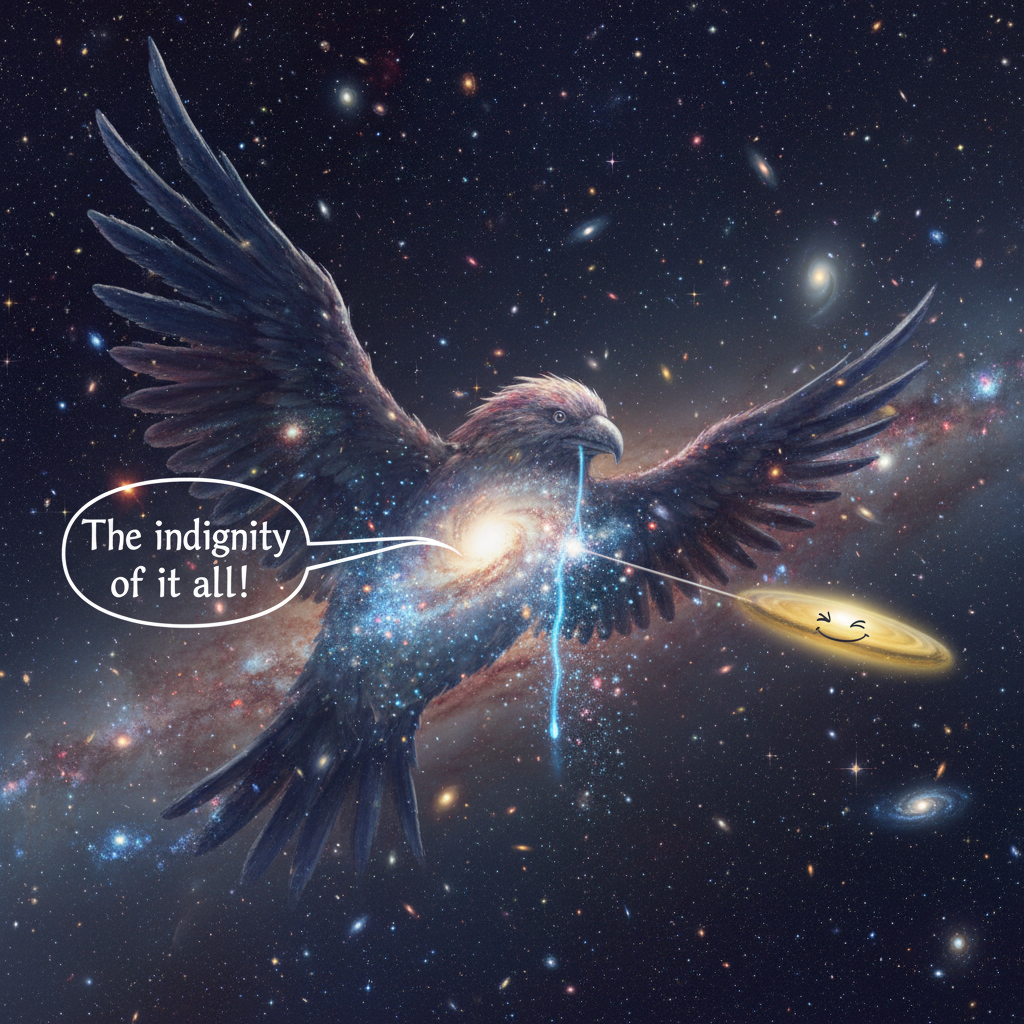 Oh, The Drama! Gigantic Galaxy Gets Bent Out of Shape by Cosmic Drive-By