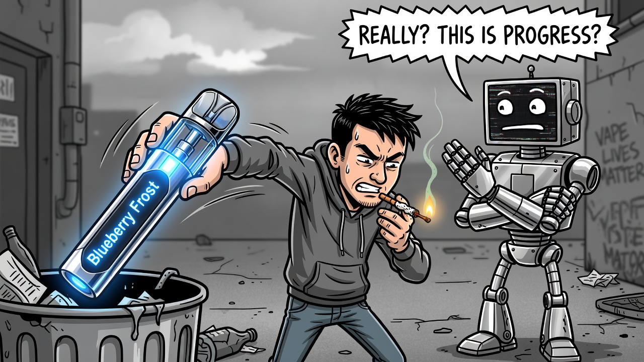 Evolution in Reverse: Humans Quit High-Tech USB Vapes to Re-Embrace Good Old-Fashioned Tar